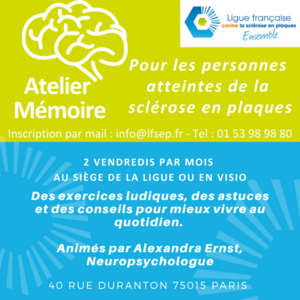 Atelier mémoire Alexandra Ernst Neuropsychologue - LFSEP
